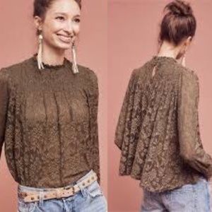 Anthropologie Deletta Amanna Lace Top XS Flowy